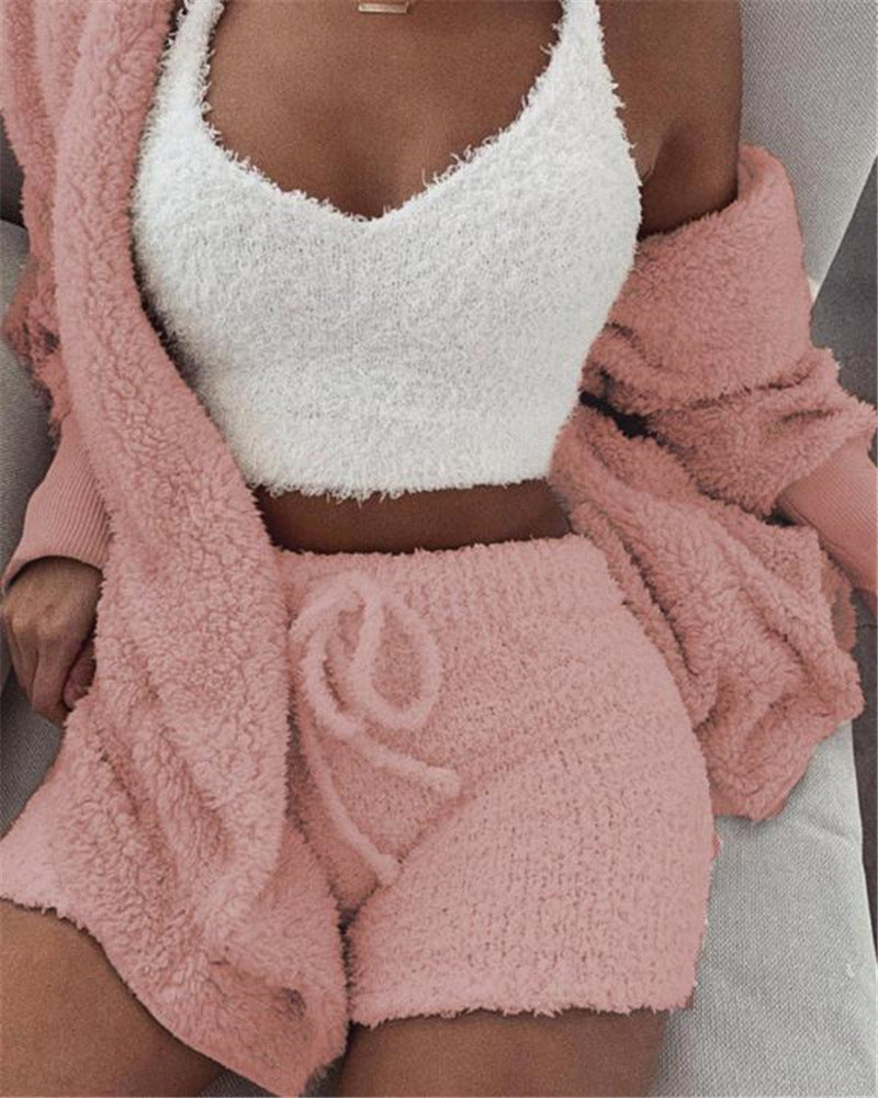 3pc Crop Tank & Shorts Pajama Set