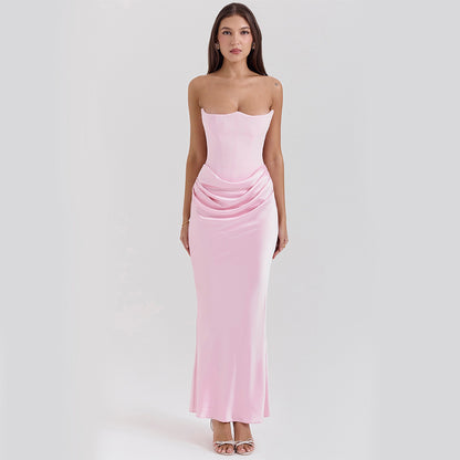 Slim Backless Tube Party Evening Dress