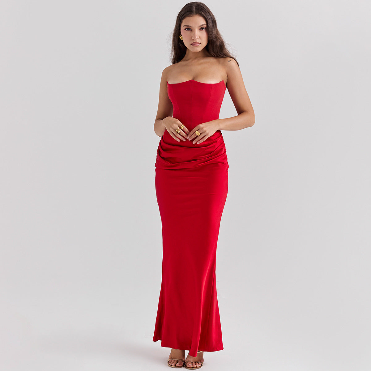 Slim Backless Tube Party Evening Dress