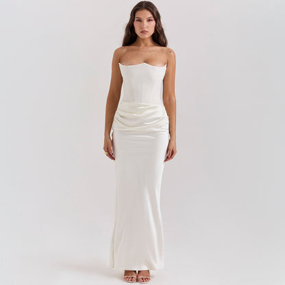 Slim Backless Tube Party Evening Dress