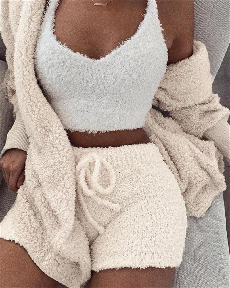 3pc Crop Tank & Shorts Pajama Set