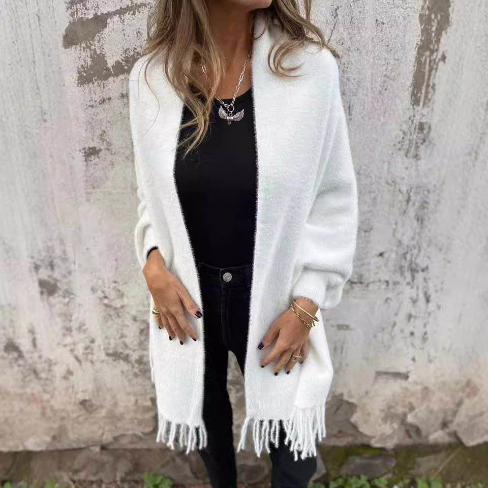 Batwing Tassel Knit Cardigan