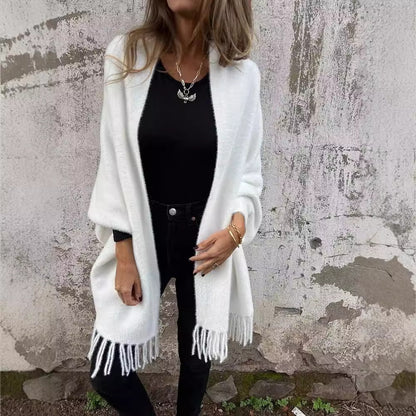 Batwing Tassel Knit Cardigan