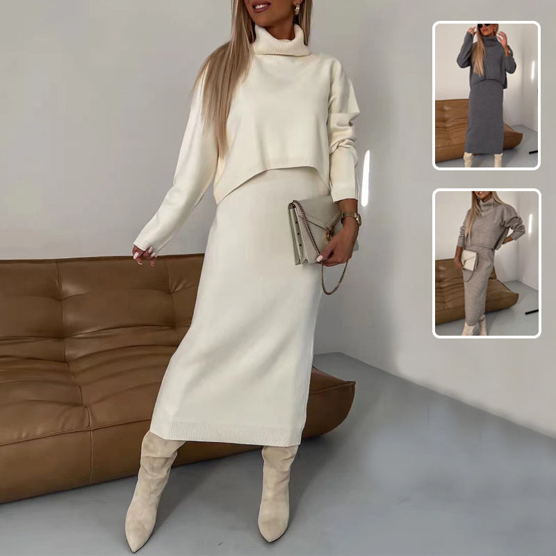 2-Piece Turtleneck Sweater & Sleeveless Dress Set