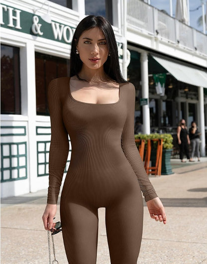 Sculpted Comfort Long Sleeve Yoga Jumpsuit