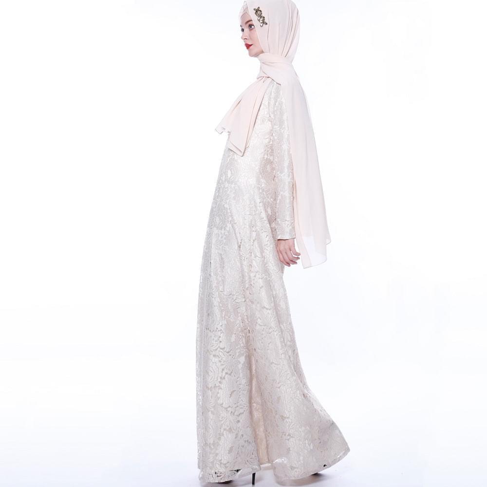 Arab Women's Lace Muslim Women's Dress Summer - Fabric of Cultures