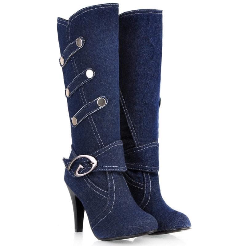 Cloth stiletto high heel high boots - Fabric of Cultures