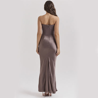 Slim Backless Tube Party Evening Dress