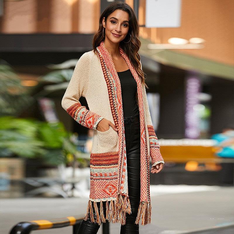 Ethnic Style Tassel Sweaters Coat - Fabric of Cultures