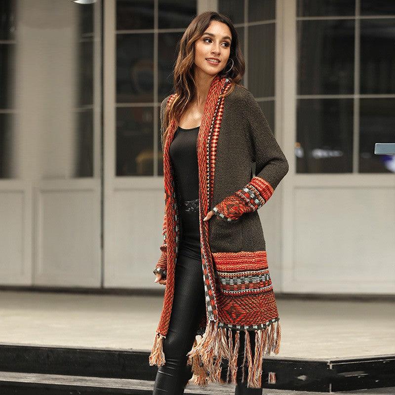 Ethnic Style Tassel Sweaters Coat - Fabric of Cultures