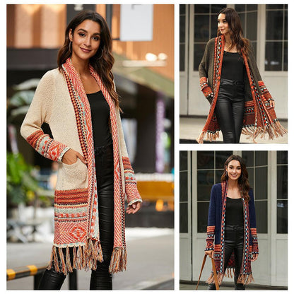 Ethnic Style Tassel Sweaters Coat - Fabric of Cultures
