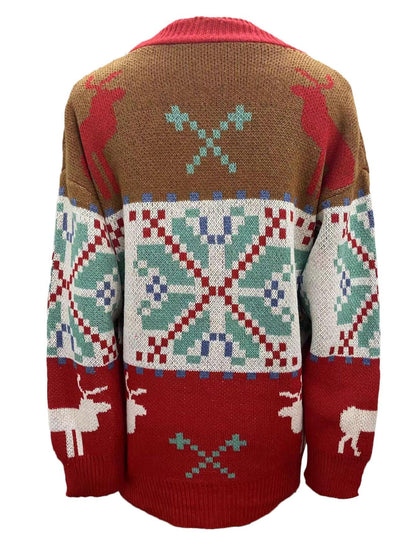 Knitted Cardigan Christmas Sweater Coat - Fabric of Cultures