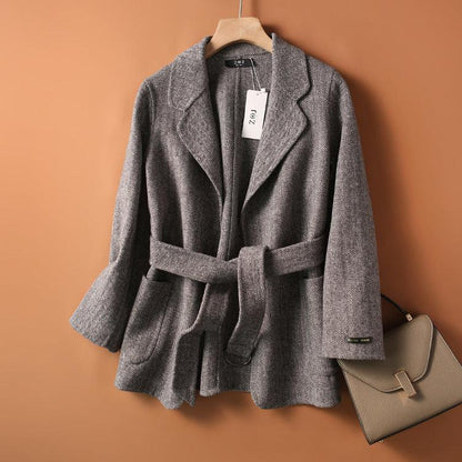 Loose Double-sided Woolen Coat - Fabric of Cultures