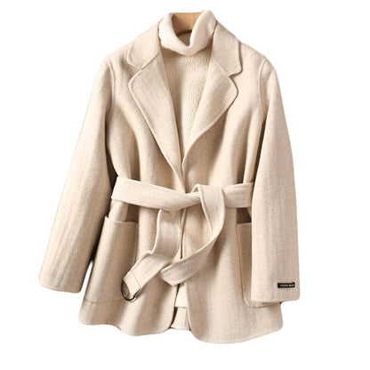 Loose Double-sided Woolen Coat - Fabric of Cultures