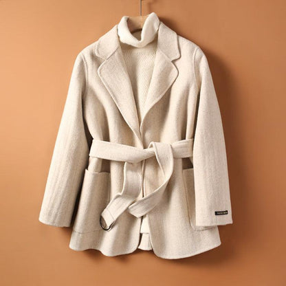 Loose Double-sided Woolen Coat - Fabric of Cultures