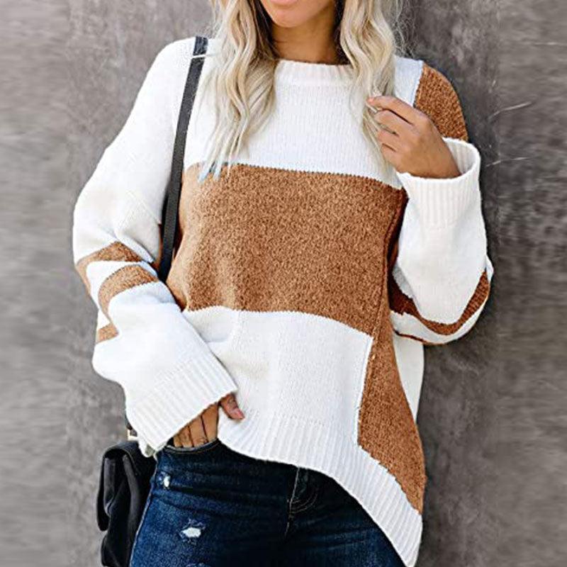 Round Neck Pullover Sweater - Fabric of Cultures