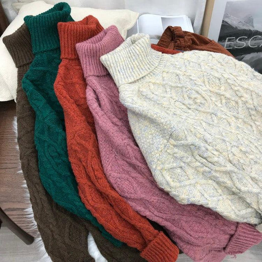 Turtleneck Hemp Sweater Jacket - Fabric of Cultures