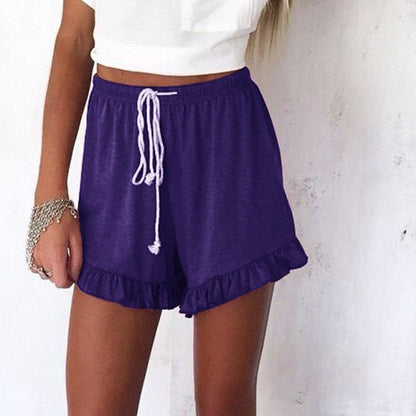 Drawstring ruffled shorts - Fabric of Cultures