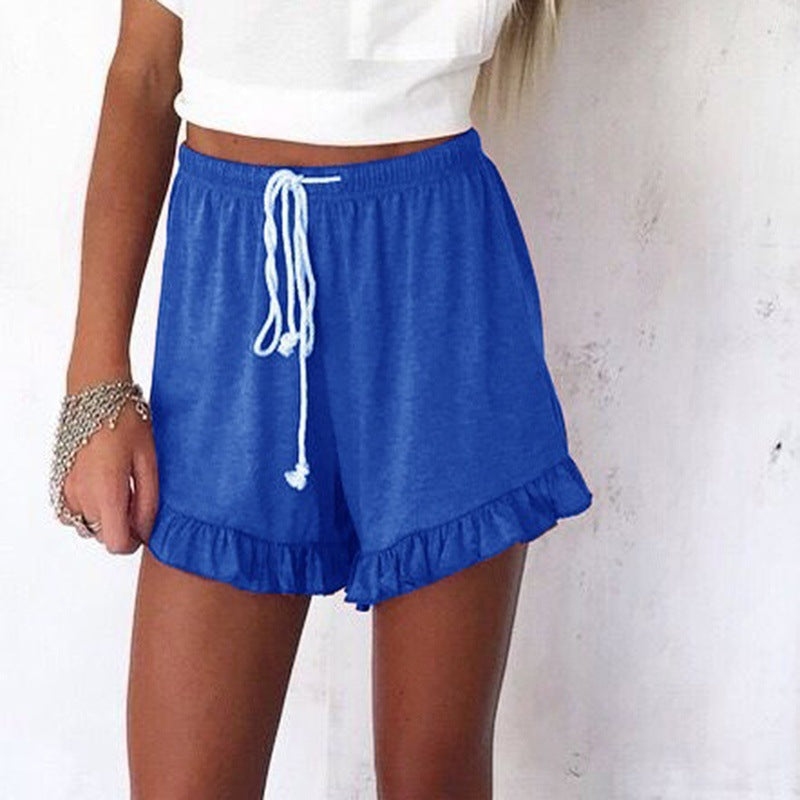 Drawstring ruffled shorts - Fabric of Cultures