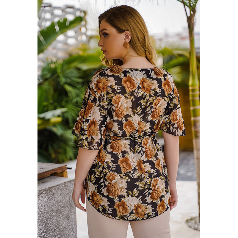 Floral chiffon blouse - Fabric of Cultures