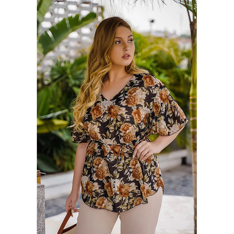 Floral chiffon blouse - Fabric of Cultures