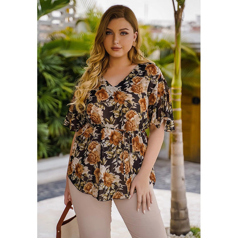 Floral chiffon blouse - Fabric of Cultures