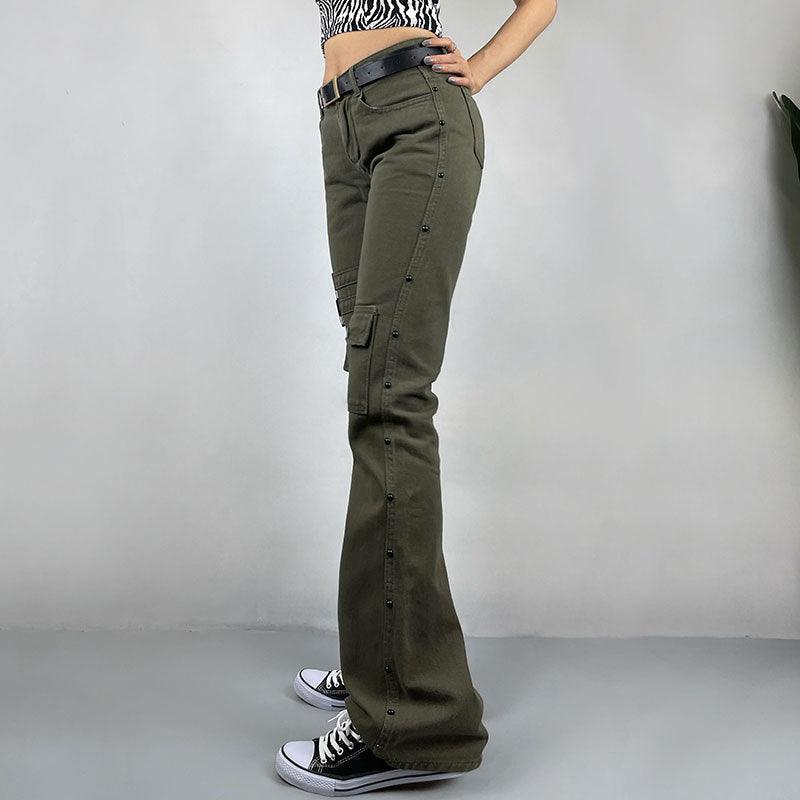 High Street Fried Street Straight Pants Cargo Pants Jeans - Fabric of Cultures