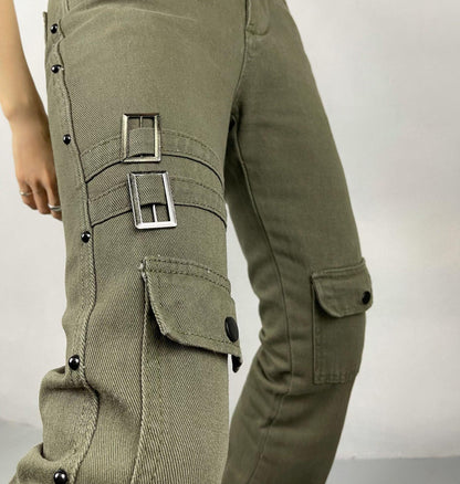 High Street Fried Street Straight Pants Cargo Pants Jeans - Fabric of Cultures