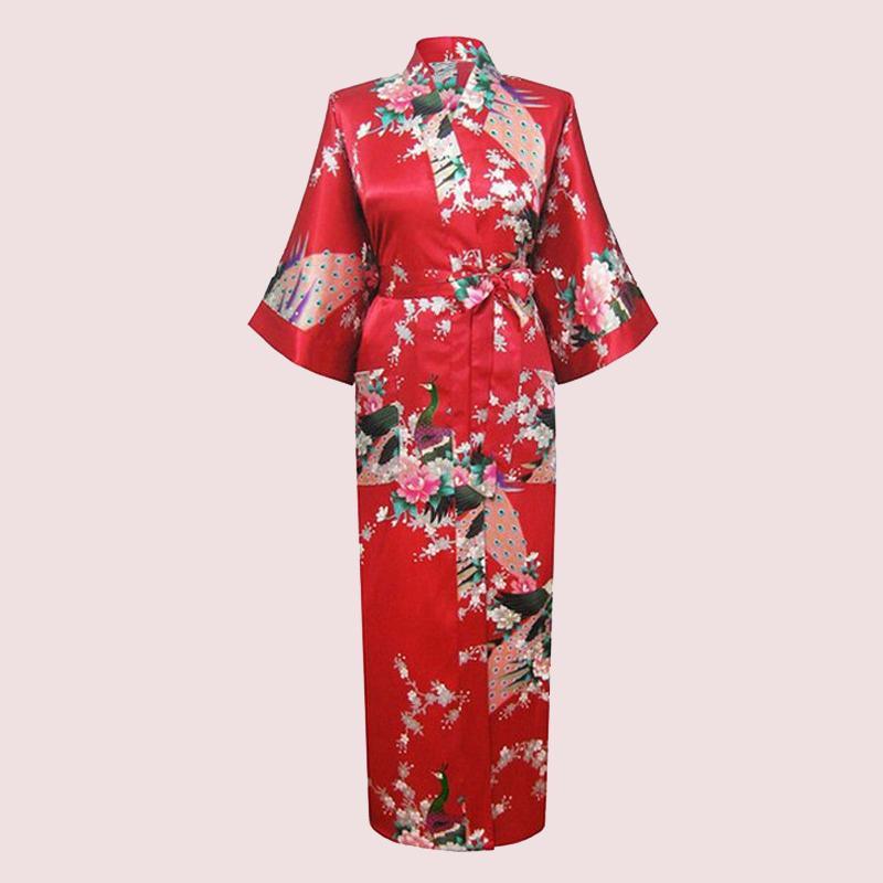 Kujaku Kimono - Scarlet - Fabric of Cultures