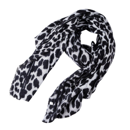 Leopard-print cashmere women's scarf shawl - Fabric of Cultures