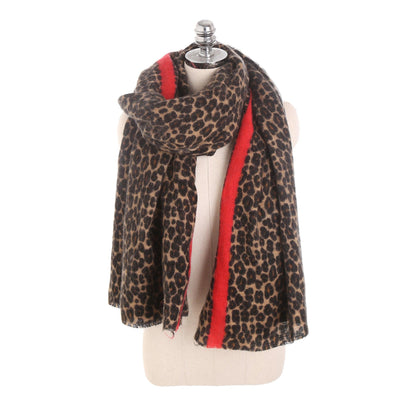 Leopard-print cashmere women's scarf shawl - Fabric of Cultures