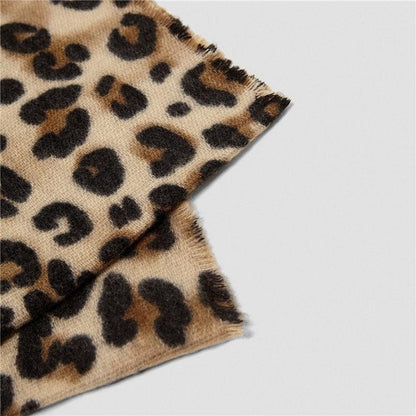 Leopard-print cashmere women's scarf shawl - Fabric of Cultures