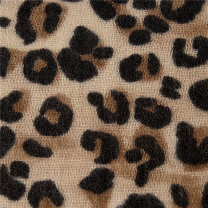 Leopard-print cashmere women's scarf shawl - Fabric of Cultures