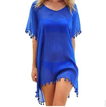 Loose Chiffon Dress Summer Beach Tunic Cover-Up Shirt - Fabric of Cultures