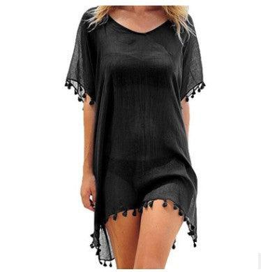 Loose Chiffon Dress Summer Beach Tunic Cover-Up Shirt - Fabric of Cultures