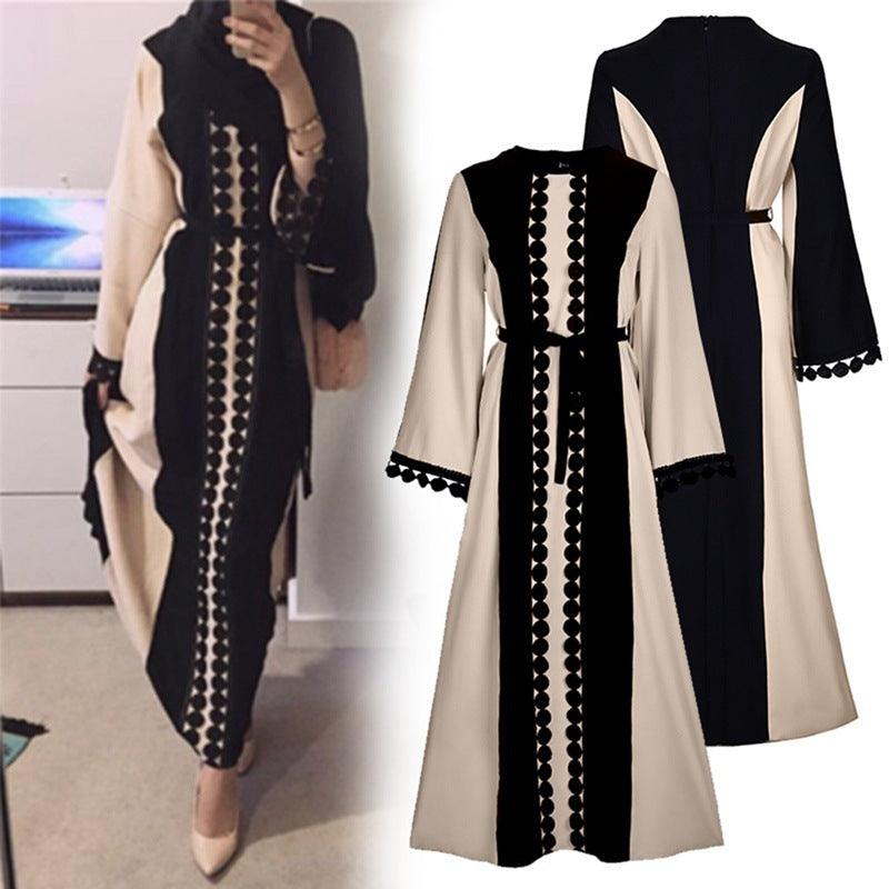 Middle Eastern lace patchwork abaya - Fabric of Cultures