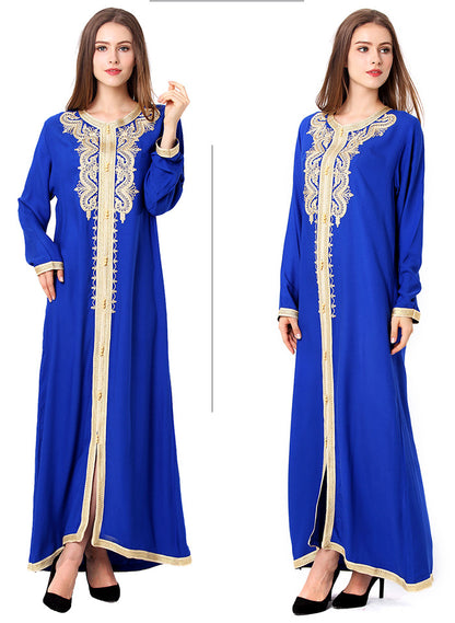 Muslim Embroidered Lace Dress djelaba - Fabric of Cultures