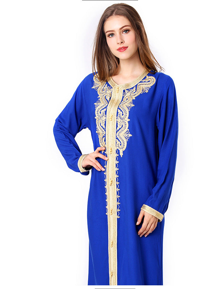 Muslim Embroidered Lace Dress djelaba - Fabric of Cultures