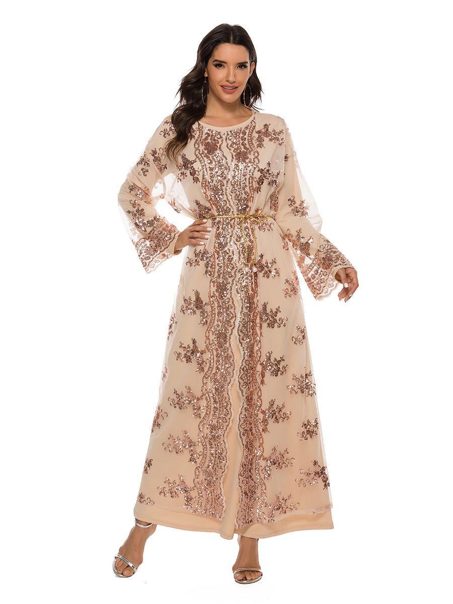 New High Density Sequin Embroidery Muslim Robe - Fabric of Cultures