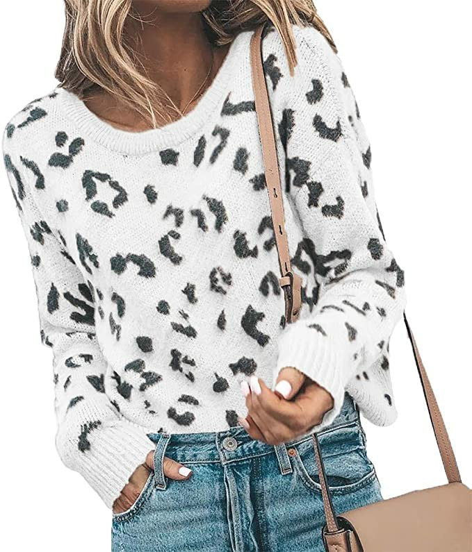 Safari Style Knit Leopard Print Pullover - Fabric of Cultures