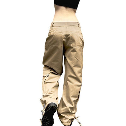 Solid Color Multi-pocket Cargo Pants Simple - Fabric of Cultures