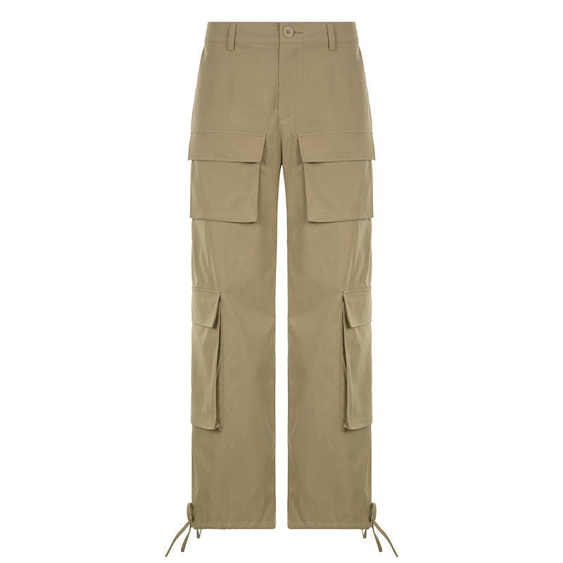 Solid Color Multi-pocket Cargo Pants Simple - Fabric of Cultures