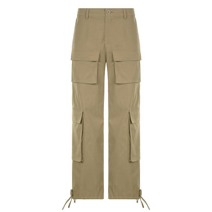 Solid Color Multi-pocket Cargo Pants Simple - Fabric of Cultures