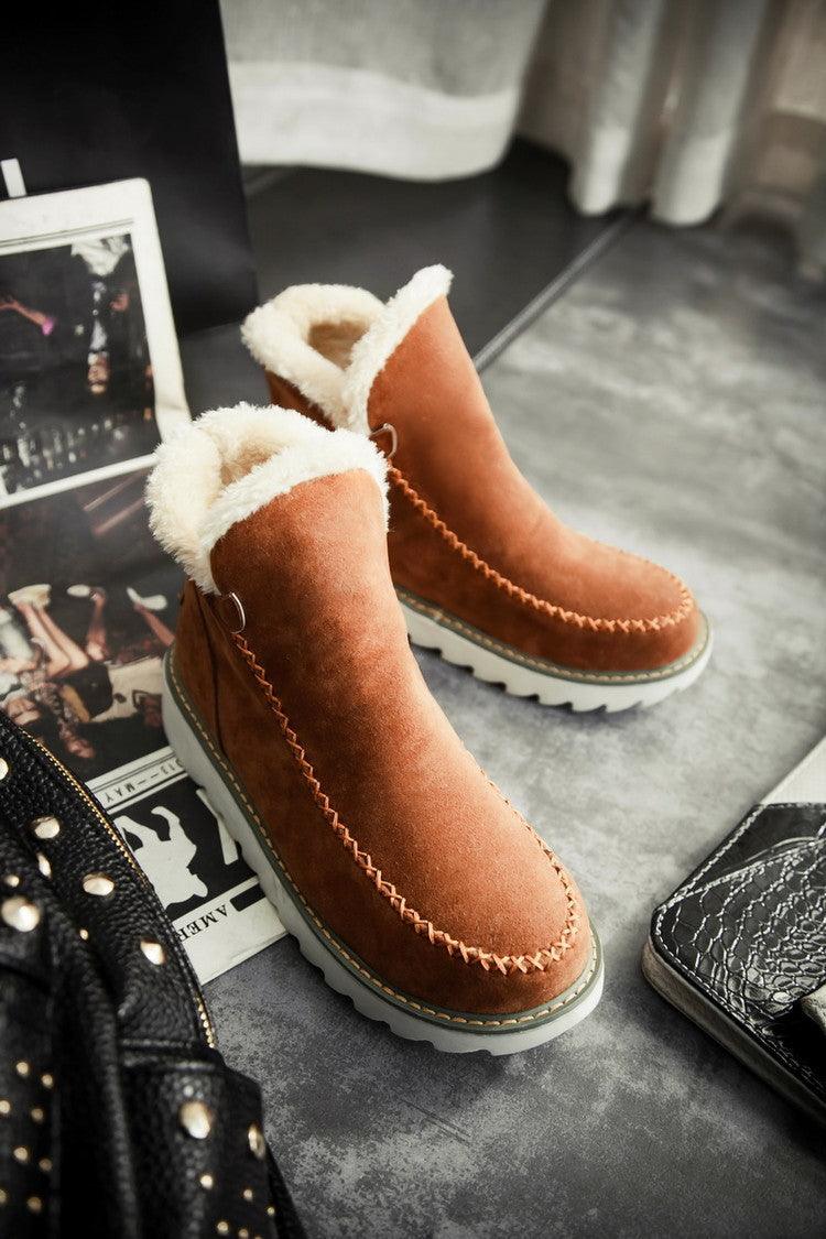 Thick cotton fashion snow women's boots - Fabric of Cultures