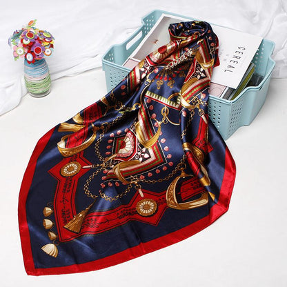 Women Fashion Bandana Scarf Printed Silk Satin Hair 90.90Cm - Fabric of Cultures