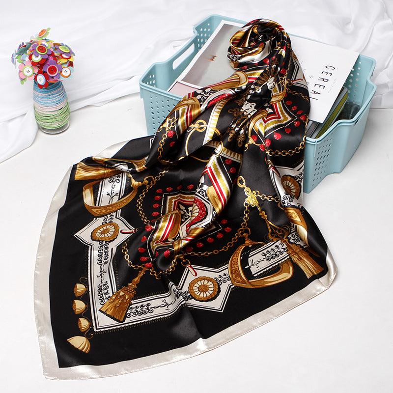 Women Fashion Bandana Scarf Printed Silk Satin Hair 90.90Cm - Fabric of Cultures